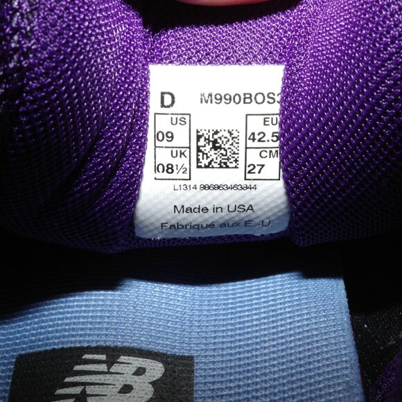 Rare 2013 New Balance 990v3 Boston Marathon M990BOS3 Made in USA Purple US 9 - Picture 12 of 12
